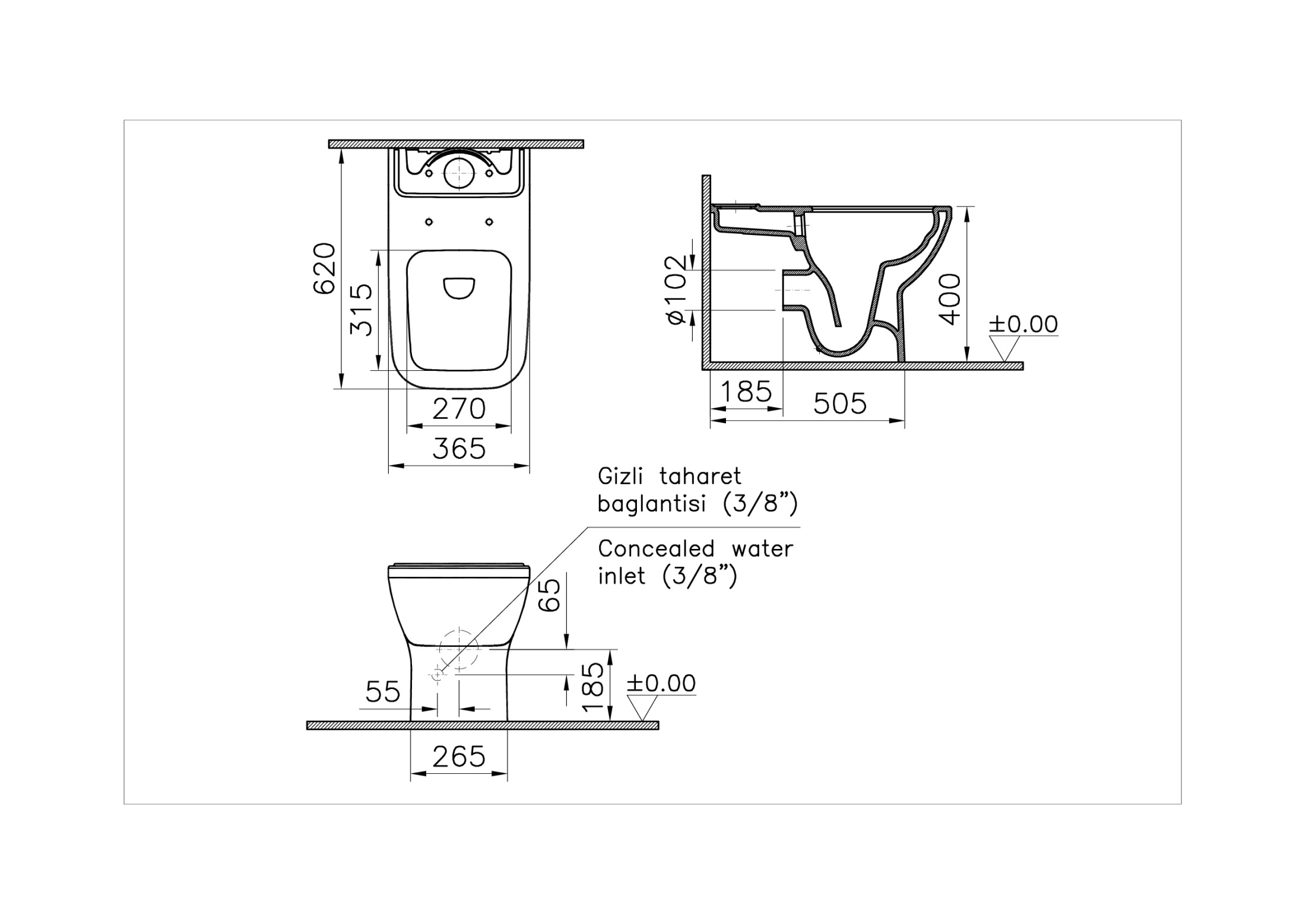 Комплект напольного безободкового унитаза Integra Round Open-Back, тонкое сиденье микролифт, механизм 3/6 л