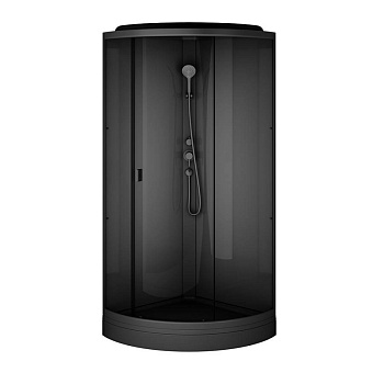 W90C-401-090BT Gem кабина душевая 90x90, 1/4 круга,  профиль Черный, стекло прозрачное