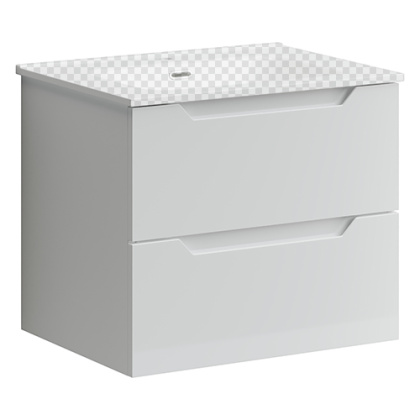 Тумба подвесная SANCOS Norma 2.0 590х450х500, c двумя ящиками оснащенными доводчиками, белый глянец , арт. NR2.060W