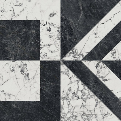 Керамогранит SG013302R Бьянко Неро белый черный лаппатированный 119.5*119.5*11 (2шт\2.856м2), м2 Керамогранит SG013302R Бьянко Неро белый черный лаппатированный 119.5*119.5*11 (2шт\2.856м2), м2