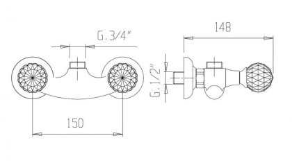 ATLANTIS-NOSTALGIA-DS-02 Смеситель для душа, бронза