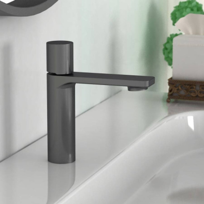 Смеситель для раковины Vogue VBF-4V3GM, вороненая сталь