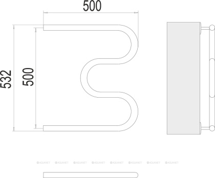 Полотенцесушитель Terminus М-образный  (1")500х500