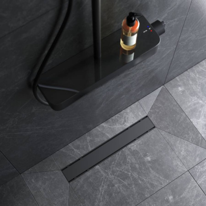 W02SC-U11-050-04BM PrimeFlow Трап для душа линейный универс затвор Tile 50см цвет черн мат W02SC-U11-050-04BM PrimeFlow Трап для душа линейный универс затвор Tile 50см цвет черн мат