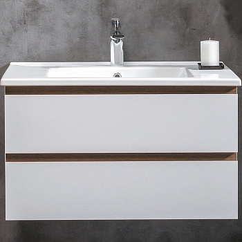 Тумба CAPOLDA 85 белая + ручка дерево 849-085-WW Boheme