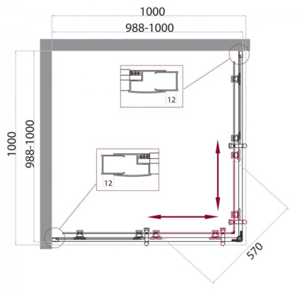 Душевой уголок BelBagno UNO-195-A-2-85-P-Cr Душевой уголок BelBagno UNO-195-A-2-85-P-Cr