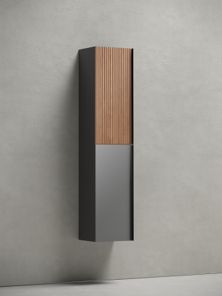 Шкаф-пенал SANCOS Delta подвесной дуб красный/графит, 350х300х1600 мм, арт. PDL35GR