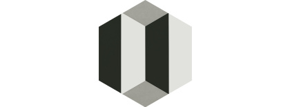 Декор 1 VT\A283\SG1010 Кальсада Черный/Белый/Серый (12см*10,4см*7мм) (45шт/0,561м2) Шестиугольник, шт