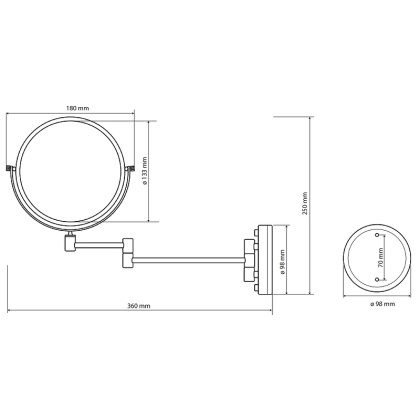 Косметическое зеркало, золото Косметическое зеркало, золото