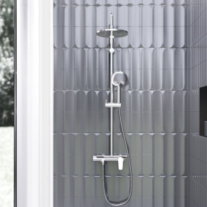 977780000 Jupiter душевая система с душевым смесителем-полкой, Хром