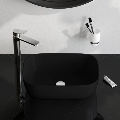 M8FWCC10450BM Func Раковина накладная, прямоугольник, 45 см, цвет черный матовый