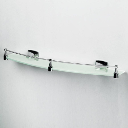 Полка стеклянная Wern с бортиком, 50х6,2х12,7 см, хром, K-2544