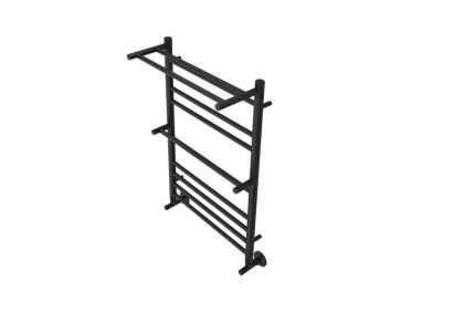 Полотенцесушитель водяной Aquatek (Акватек) Альфа П10 500х800 мм, с полкой, черный муар, подключение нижнее/диагональное, сверхпрочная пищевая нержавеющая сталь AISI 304L, гарантия 10 лет