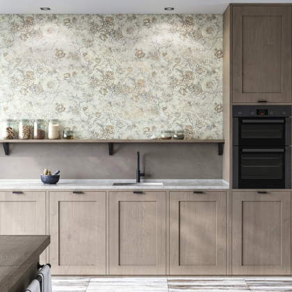 Обои виниловые Азулежу мотив, зеленый