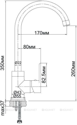 Смеситель для кухни Aquanet Massima SD21125