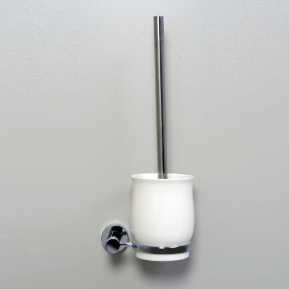 Щетка для унитаза подвесная, 15,1х36х11,4 см, хром и белый, K-24227