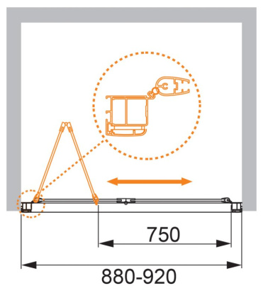 ANIMA-W-BS-80-P-Cr Душевая дверь