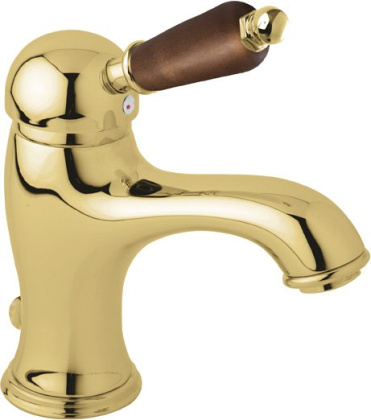 ELITE-LSM1-01-Bi Смеситель для раковины однорычажный с донным клапаном, исполнение хром, ручки белые