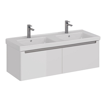 Тумба Lemark BUNO MINI 125см под 2 раковины, подвесная, 2 ящика, цвет корпуса, фасада: Белый глянец Тумба Lemark BUNO MINI 125см под 2 раковины, подвесная, 2 ящика, цвет корпуса, фасада: Белый глянец