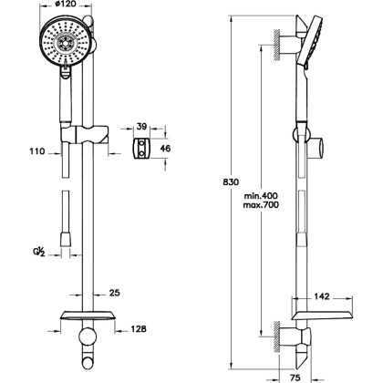 Master Slot 3F душевой сет 3 функции