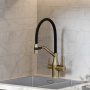 Смеситель для кухни SANCOS Orta с возможностью подключения фильтра для воды, цвет брашированное золото, арт. SC4008BG