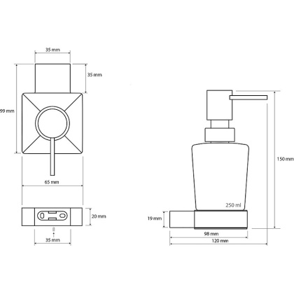 Настенный дозатор для жидкого мыла (стекло)