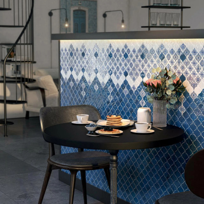 Декор VT\A320\65000 Арабески Майолика белый/синий/голубой (6,5см*6,5см*7мм) (26шт/0,11м2) орнамент, шт Декор VT\A320\65000 Арабески Майолика белый/синий/голубой (6,5см*6,5см*7мм) (26шт/0,11м2) орнамент, шт