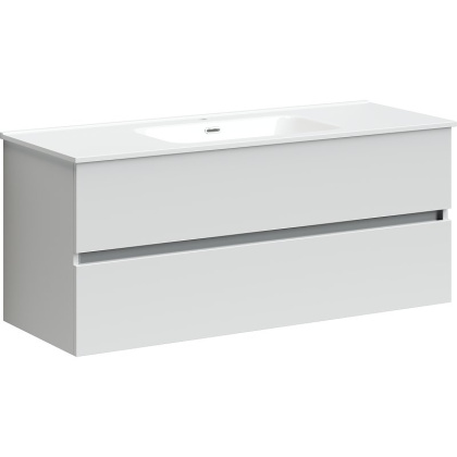 Тумба подвесная SANCOS Urban 1190х450х550, c двумя ящиками оснащенными доводчиками, белый глянец , арт. UR120-1W