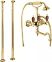 FIRST-VDP2-03/24-M Напольный смеситель для ванны с ручным душем, исполнение золото, ручки металл