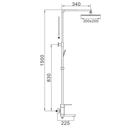Душевая система латунь хром R2636 Душевая система латунь хром R2636