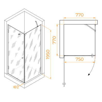 Комплект: Угол RGW HO-034 + поддон RGW STYLE