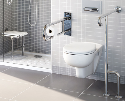 Поручень опорный напольный под углом 90° Поручень опорный напольный под углом 90°