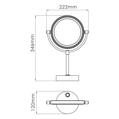 K-1005BLACK Зеркало с LED-подсветкой двухстороннее, стандартное и с 3-х кратным увеличением K-1005BLACK Зеркало с LED-подсветкой двухстороннее, стандартное и с 3-х кратным увеличением